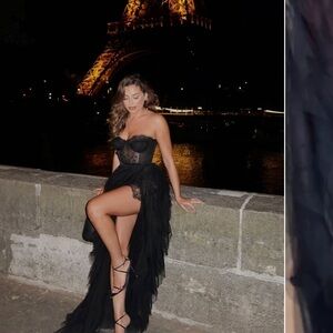 Elegant Black Lace Evening Gown